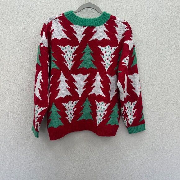 33 Degrees Christmas Tree Knit Oversize Pullover Sweater Womens size XXS NEW - Picture 6 of 8